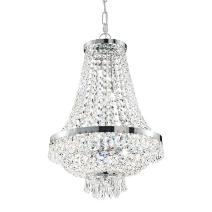 Ideal Lux - LED Lysekrone i krystal m. kædeophæng CAESAR 12xG9/3W/230V diameter 55 cm skinnende krom