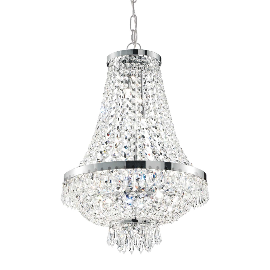 Ideal Lux - LED Lysekrone i krystal m. kædeophæng CAESAR 12xG9/3W/230V diameter 55 cm skinnende krom