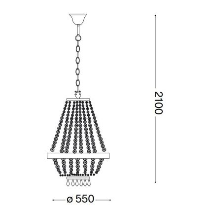 Ideal Lux - LED Lysekrone i krystal m. kædeophæng CAESAR 12xG9/3W/230V diameter 55 cm skinnende krom