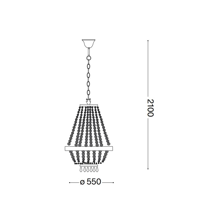 Ideal Lux - LED Lysekrone i krystal m. kædeophæng CAESAR 12xG9/3W/230V diameter 55 cm skinnende krom
