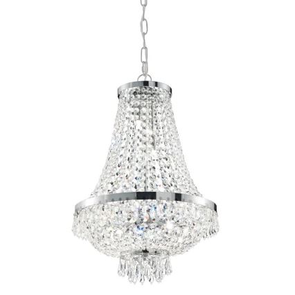 Ideal Lux - LED Lysekrone i krystal m. kædeophæng CAESAR 6xG9/3W/230V diameter 38 cm skinnende krom