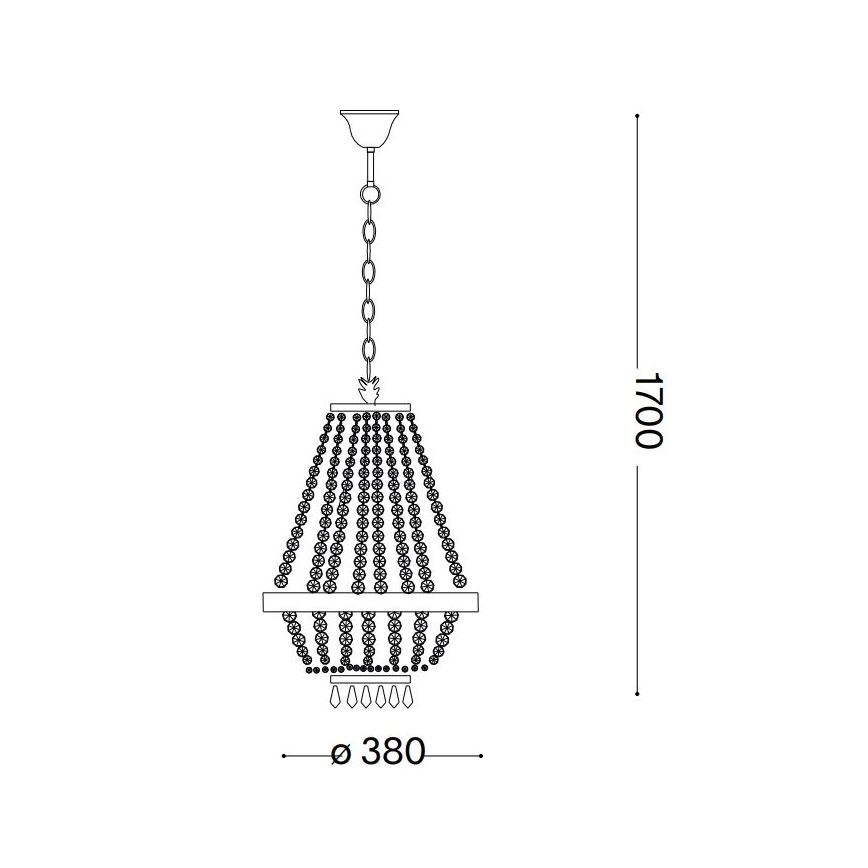 Ideal Lux - LED Lysekrone i krystal m. kædeophæng CAESAR 6xG9/3W/230V diameter 38 cm skinnende krom