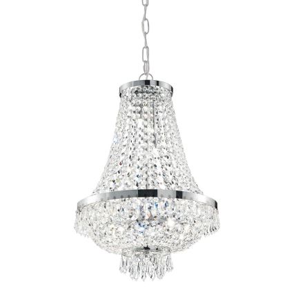 Ideal Lux - LED Lysekrone i krystal m. kædeophæng CAESAR 9xG9/3W/230V diameter 45 cm skinnende krom