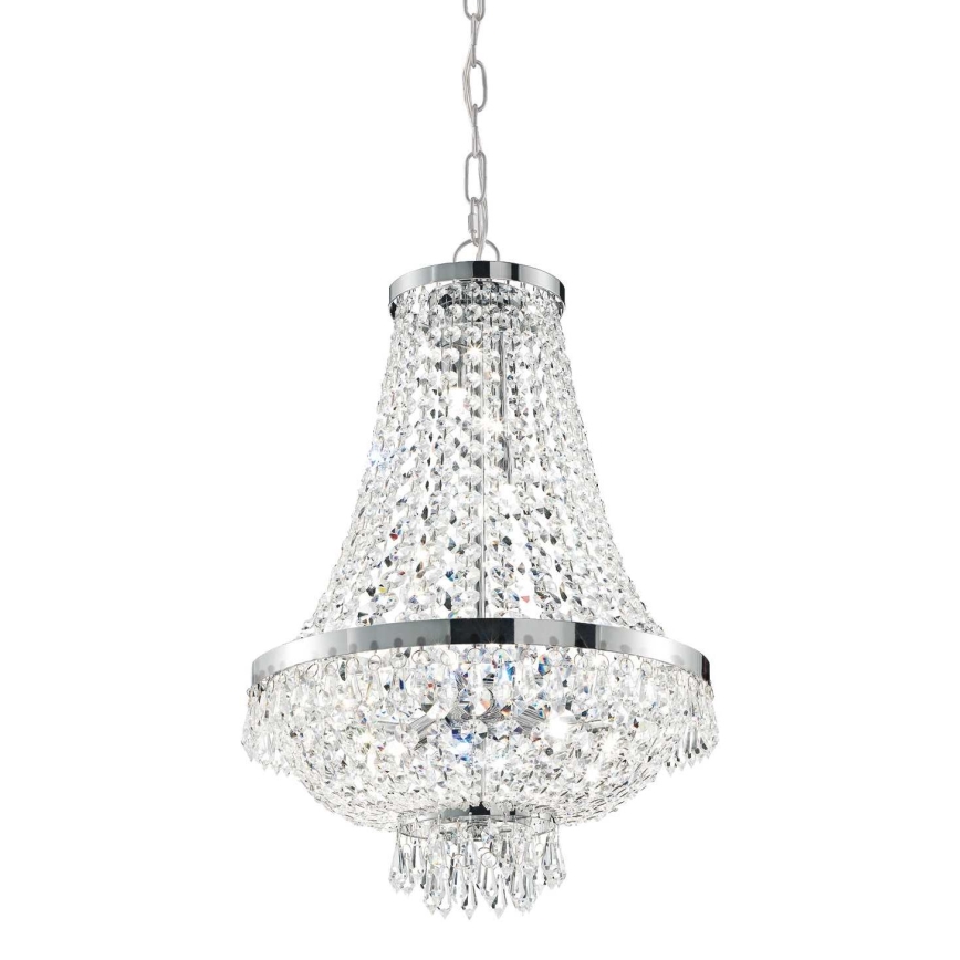 Ideal Lux - LED Lysekrone i krystal m. kædeophæng CAESAR 9xG9/3W/230V diameter 45 cm skinnende krom
