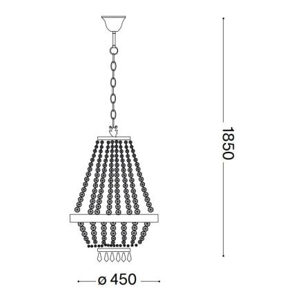 Ideal Lux - LED Lysekrone i krystal m. kædeophæng CAESAR 9xG9/3W/230V diameter 45 cm skinnende krom
