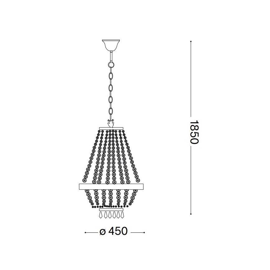 Ideal Lux - LED Lysekrone i krystal m. kædeophæng CAESAR 9xG9/3W/230V diameter 45 cm skinnende krom