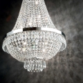 Ideal Lux - LED Lysekrone i krystal m. kædeophæng CAESAR 9xG9/3W/230V diameter 45 cm skinnende krom