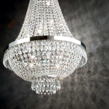 Ideal Lux - LED Lysekrone i krystal m. kædeophæng CAESAR 9xG9/3W/230V diameter 45 cm skinnende krom