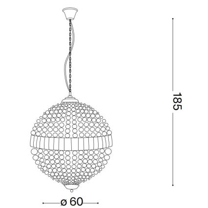Ideal Lux - LED Lysekrone i krystal m. kædeophæng LUXOR 12xG9/3W/230V diameter 60 cm transparent