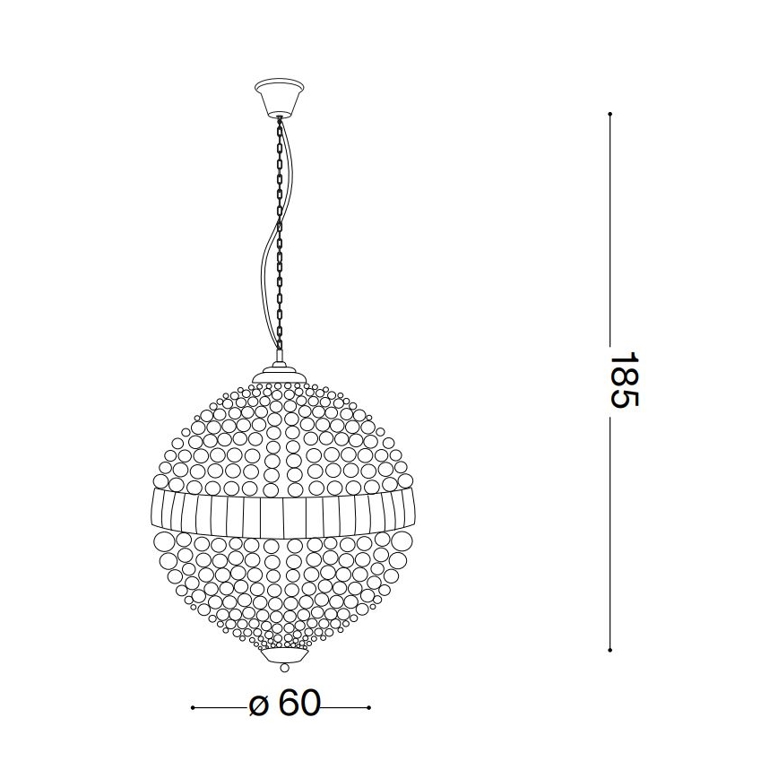 Ideal Lux - LED Lysekrone i krystal m. kædeophæng LUXOR 12xG9/3W/230V diameter 60 cm transparent