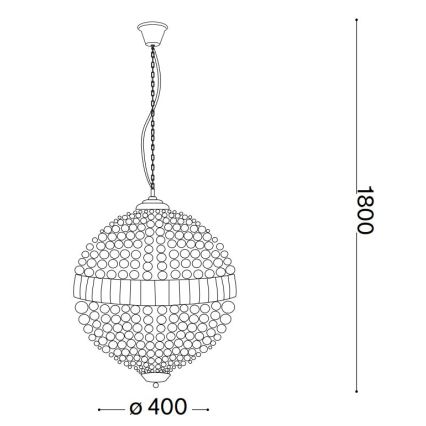 Ideal Lux - LED Lysekrone i krystal m. kædeophæng LUXOR 6xG9/3W/230V diameter 40 cm transparent