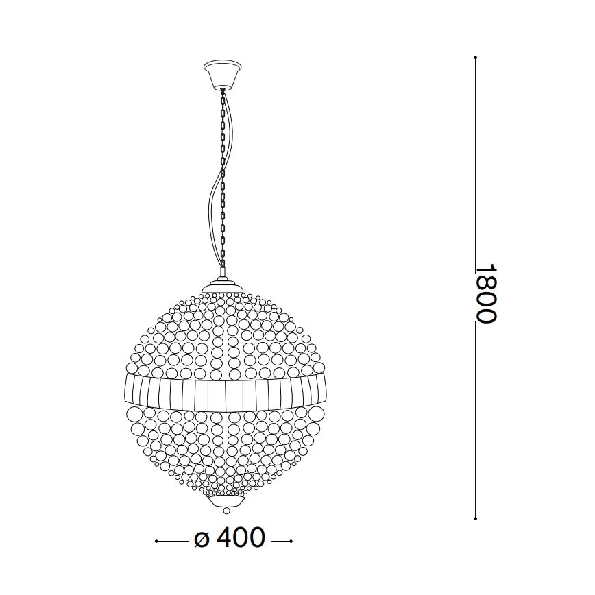 Ideal Lux - LED Lysekrone i krystal m. kædeophæng LUXOR 6xG9/3W/230V diameter 40 cm transparent