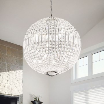 Ideal Lux - LED Lysekrone i krystal m. kædeophæng LUXOR 8xG9/3W/230V diameter 50 cm transparent