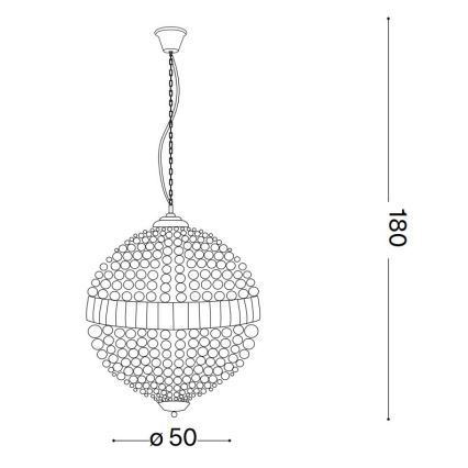 Ideal Lux - LED Lysekrone i krystal m. kædeophæng LUXOR 8xG9/3W/230V diameter 50 cm transparent
