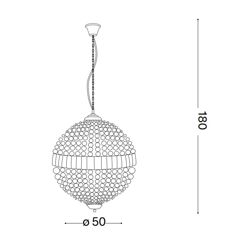 Ideal Lux - LED Lysekrone i krystal m. kædeophæng LUXOR 8xG9/3W/230V diameter 50 cm transparent