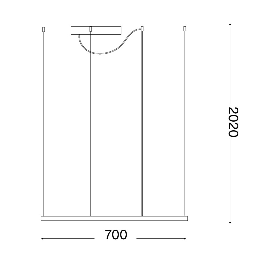 Ideal Lux - LED-pendel på wire ORACLE SLIM LED/44W/230V 3000K CRI 90 70x70 cm guld