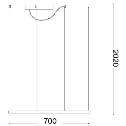 Ideal Lux - LED-pendel på stålwire ORACLE SLIM LED/44W/230V 3000K CRI 90 70x70 cm hvid