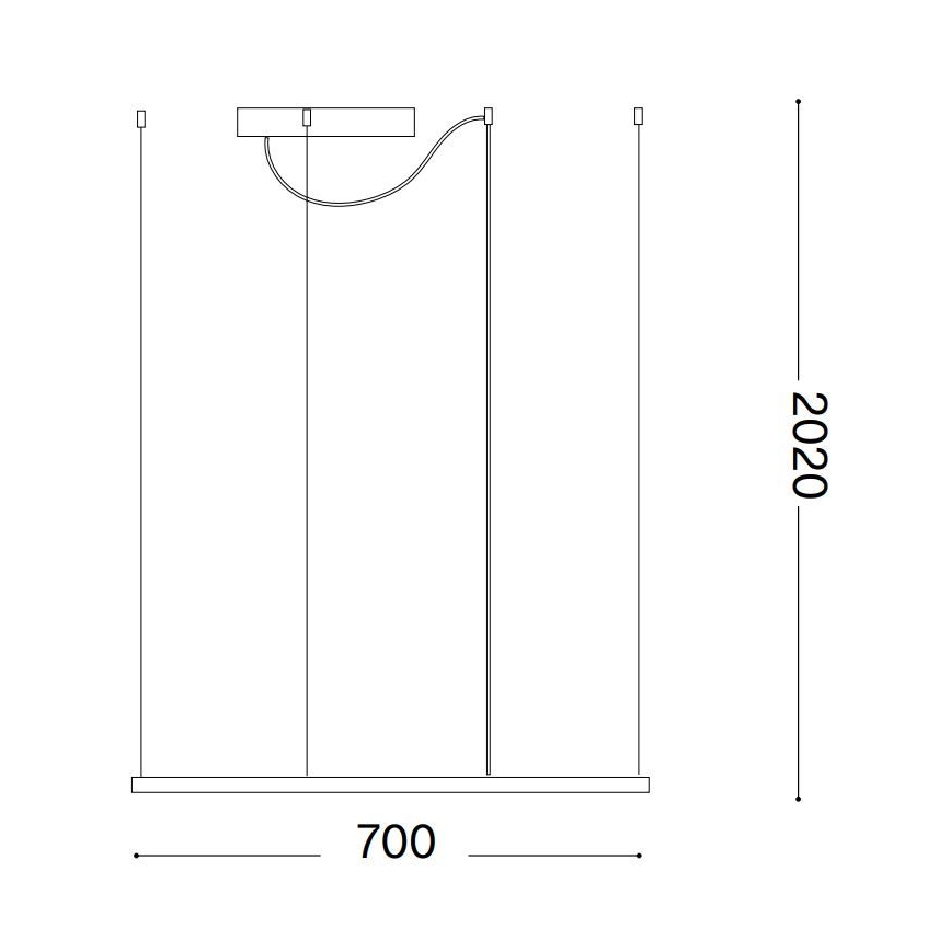 Ideal Lux - LED-pendel på stålwire ORACLE SLIM LED/44W/230V 3000K CRI 90 70x70 cm hvid
