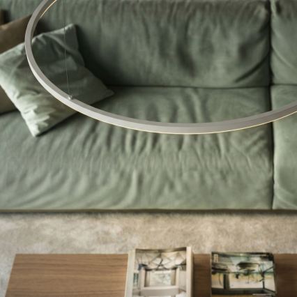 Ideal Lux - LED-pendel med wireophæng ORACLE SLIM LED/53W/230V 2700K CRI 90 Ø 90 cm hvid