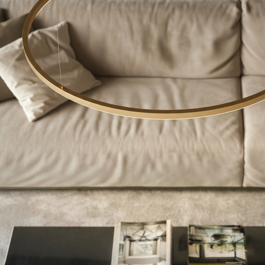 Ideal Lux - LED-pendel på wire ORACLE SLIM LED/53W/230V 4000K CRI 90 Ø 90 cm guld