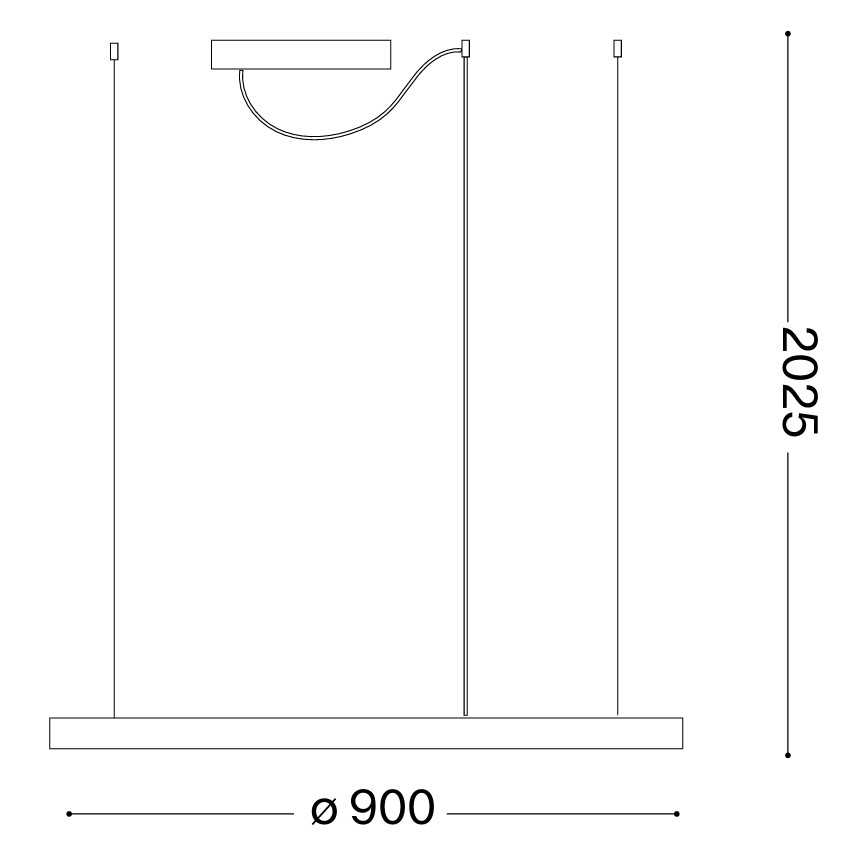 Ideal Lux - LED-pendel på wire ORACLE SLIM LED/53W/230V 4000K CRI 90 Ø 90 cm guld