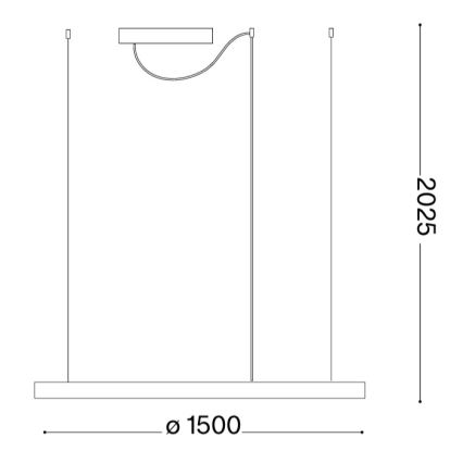 Ideal Lux - LED-pendel på wire ORACLE SLIM LED/83W/230V 3000K CRI 90 Ø 150 cm guld