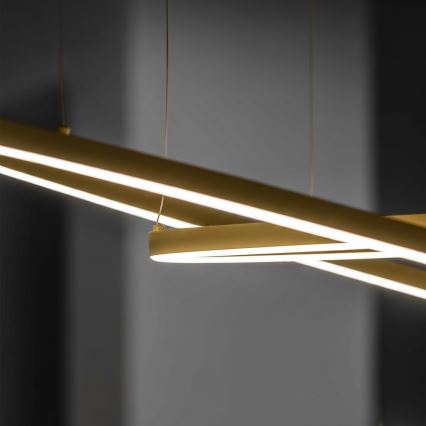 Ideal Lux - LED-lysekrone med wireophæng ORACLE SLIM LED/83W/230V 4000K Ø 150 cm guld