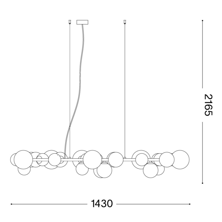 Ideal Lux - LED-lysekrone med wireophæng PERLAGE 30xG9/3W/230V 143 cm guld/røgbeige