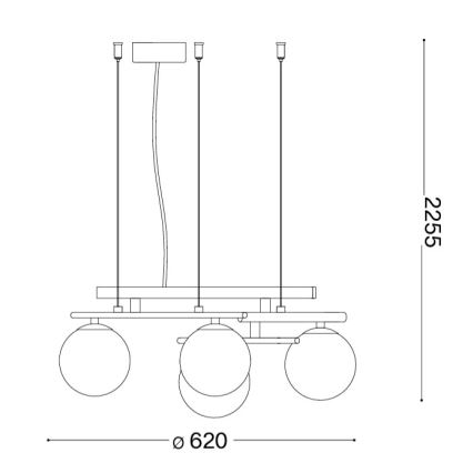 Ideal Lux - LED-lysekrone på wire ATLAS 4xG9/3W/230V guld