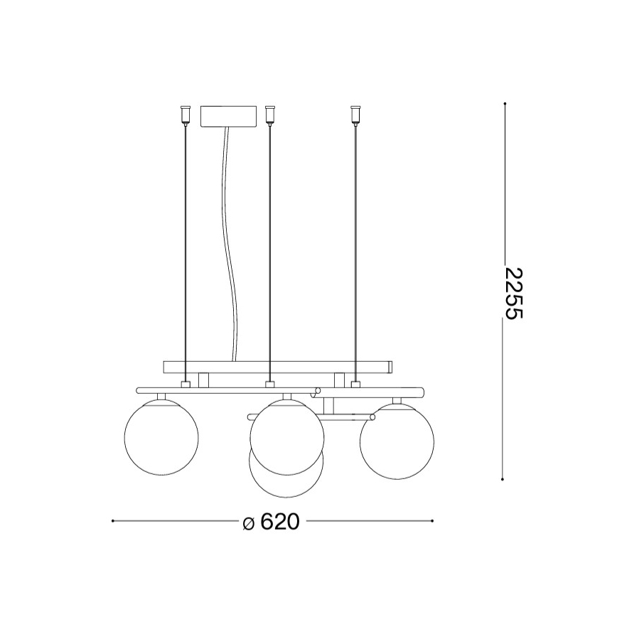 Ideal Lux - LED-lysekrone på wire ATLAS 4xG9/3W/230V guld
