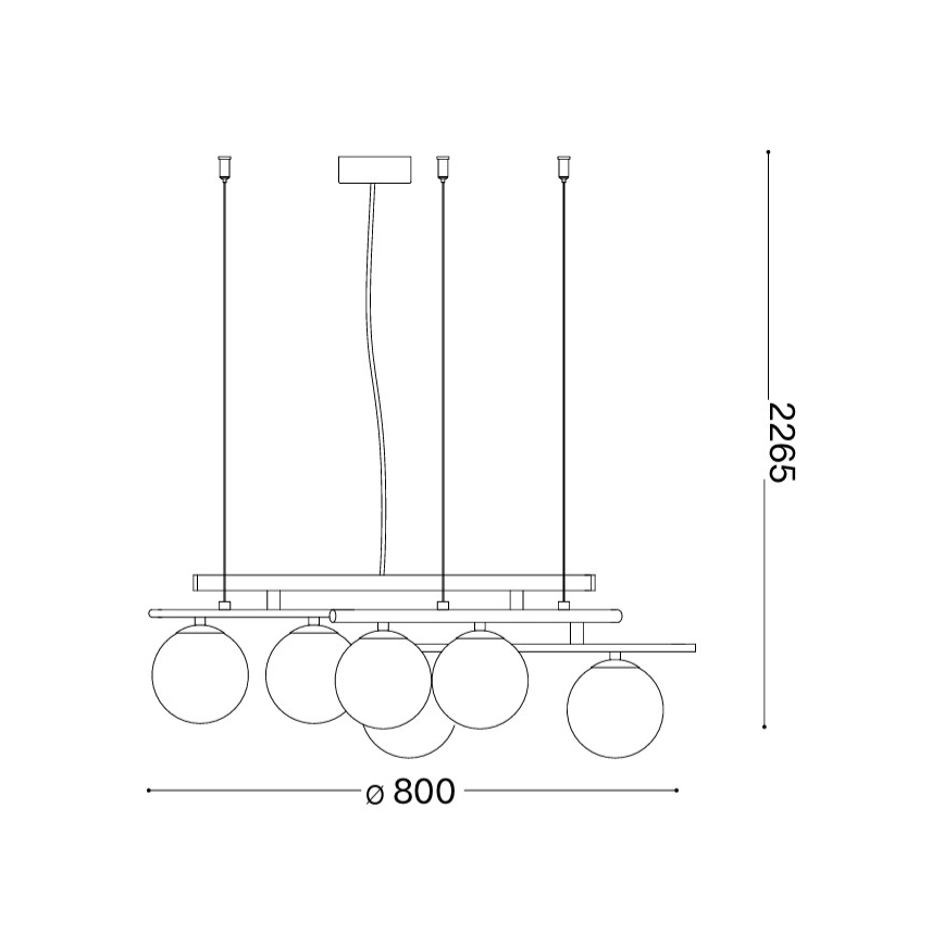 Ideal Lux - LED-lysekrone på wire ATLAS 6xG9/3W/230V sort