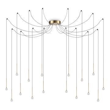 Ideal Lux - LED-lysekrone på wire LUCCIOLA 16xLED/16W/230V CRI 90 edderkoppeformet i messing