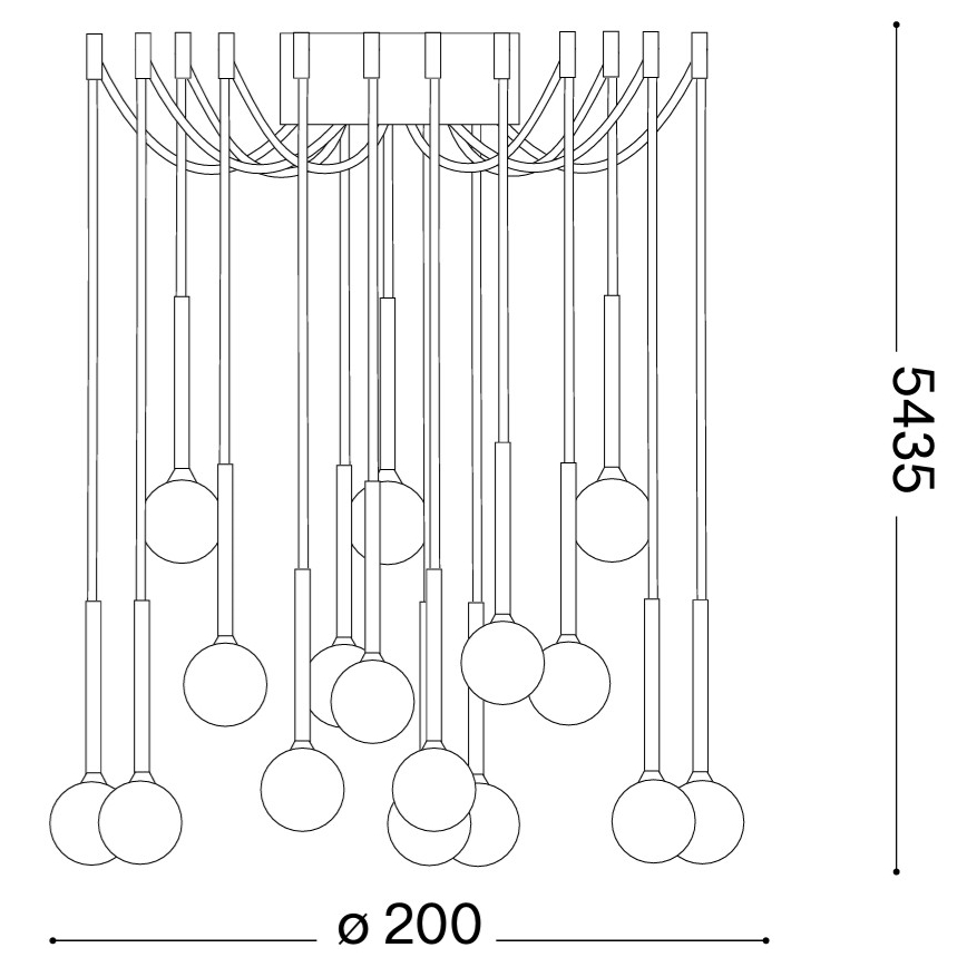 Ideal Lux - LED-lysekrone på wire LUCCIOLA 16xLED/16W/230V CRI 90 edderkoppeformet i messing