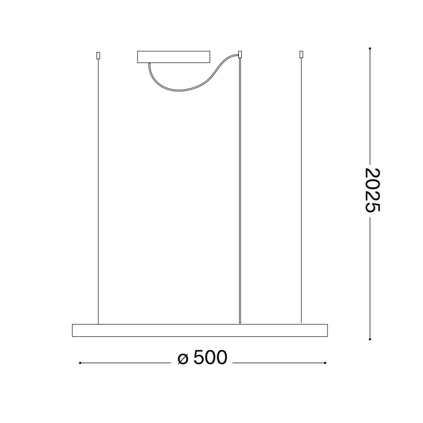 Ideal Lux - ORACLE SLIM LED, dæmpbar pendel på wire, 28 W, 230 V, 3000 K, CRI 90, Ø 50 cm, hvid