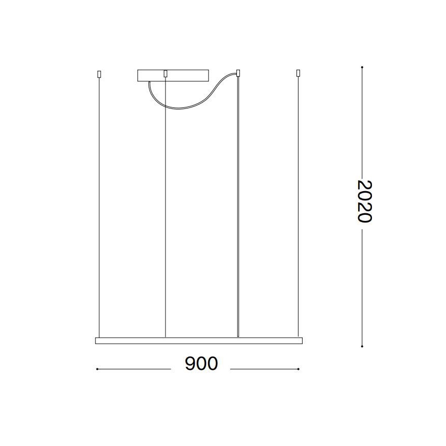 Ideal Lux - LED-pendel på wire ORACLE SLIM LED/53W/230V 3000K CRI 90 90x90 cm sort