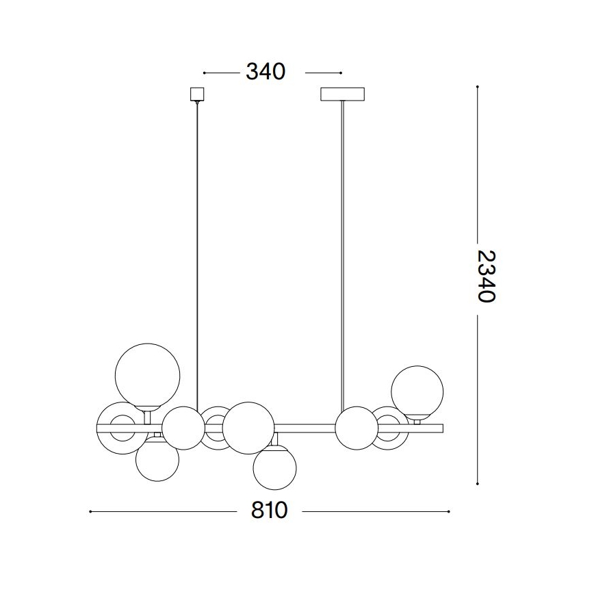 Ideal Lux - LED-lysekrone på wire PERLAGE 10xG9/3W/230V 81 cm sort/røget sort