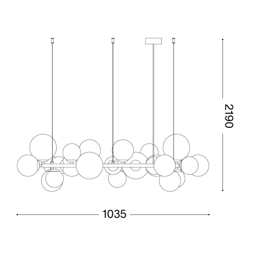 Ideal Lux - LED-lysekrone på wire PERLAGE 25xG9/3W/230V 110 cm guld/røget beige