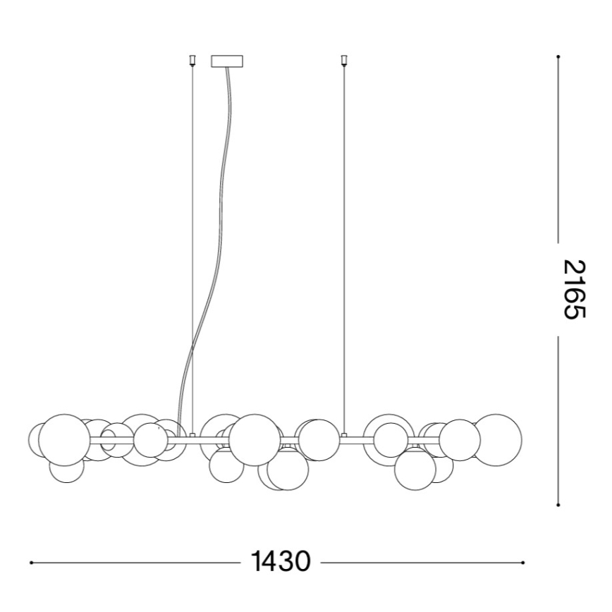 Ideal Lux - LED-lysekrone på wire PERLAGE 30xG9/3W/230V 143 cm guld/hvid