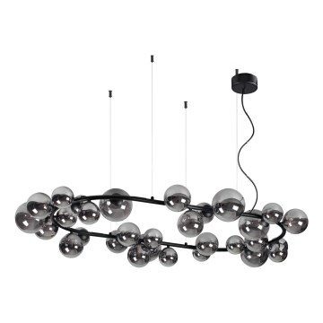 Ideal Lux - LED-lysekrone på wire PERLAGE 30xG9/3W/230V 143 cm sort/røget sort