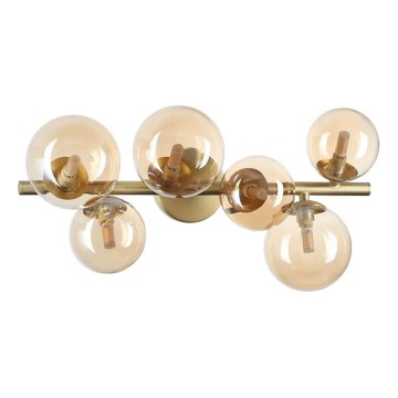 Ideal Lux - LED overflademonteret lysekrone PERLAGE 6xG9/3W/230V 49 cm guld/røget beige