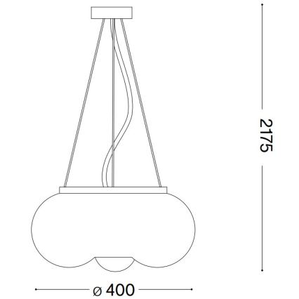 Ideal Lux - LED pendel ARIZONA 3xGX53/9W/230V diameter 40 cm hvid