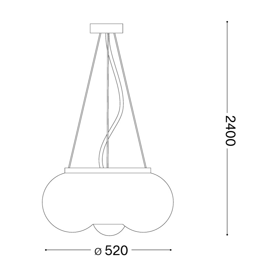 Ideal Lux - LED pendel ARIZONA 5xGX53/9W/230V diameter 52 cm hvid
