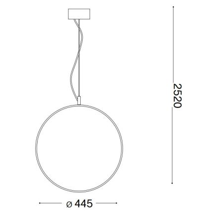 Ideal Lux - LED pendel CIRCUS LED/29W/230V diameter 44 cm CRI 90 sort
