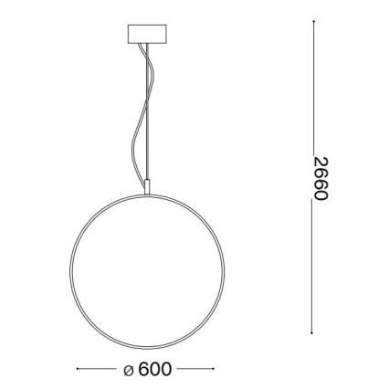 Ideal Lux - LED pendel CIRCUS LED/33W/230V diameter 60 cm CRI 90 sort