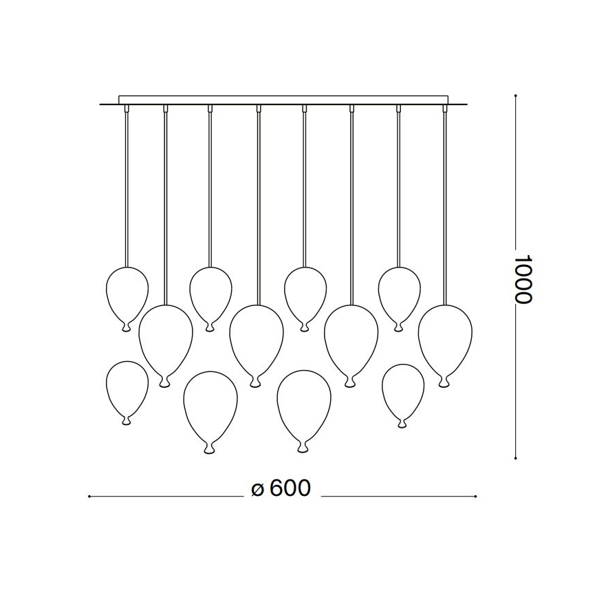 Ideal Lux - LED pendel CLOWN 12xG9/3W/230V diameter 60 cm farverig