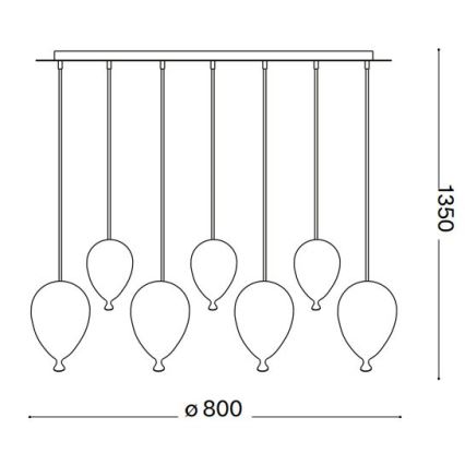 Ideal Lux - LED pendel CLOWN 7xG9/3W/230V 80 cm farverig