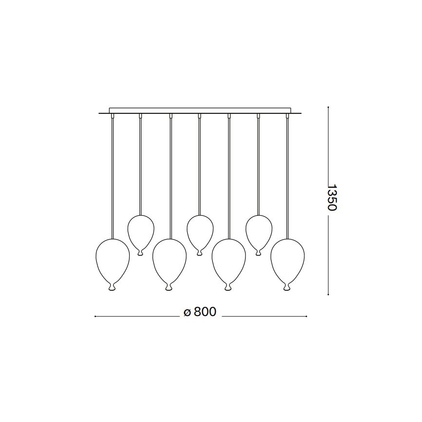 Ideal Lux - LED pendel CLOWN 7xG9/3W/230V 80 cm farverig
