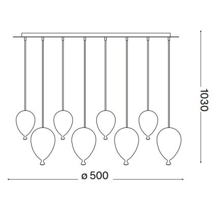 Ideal Lux - LED pendel CLOWN 8xG9/3W/230V diameter 50 cm farverig