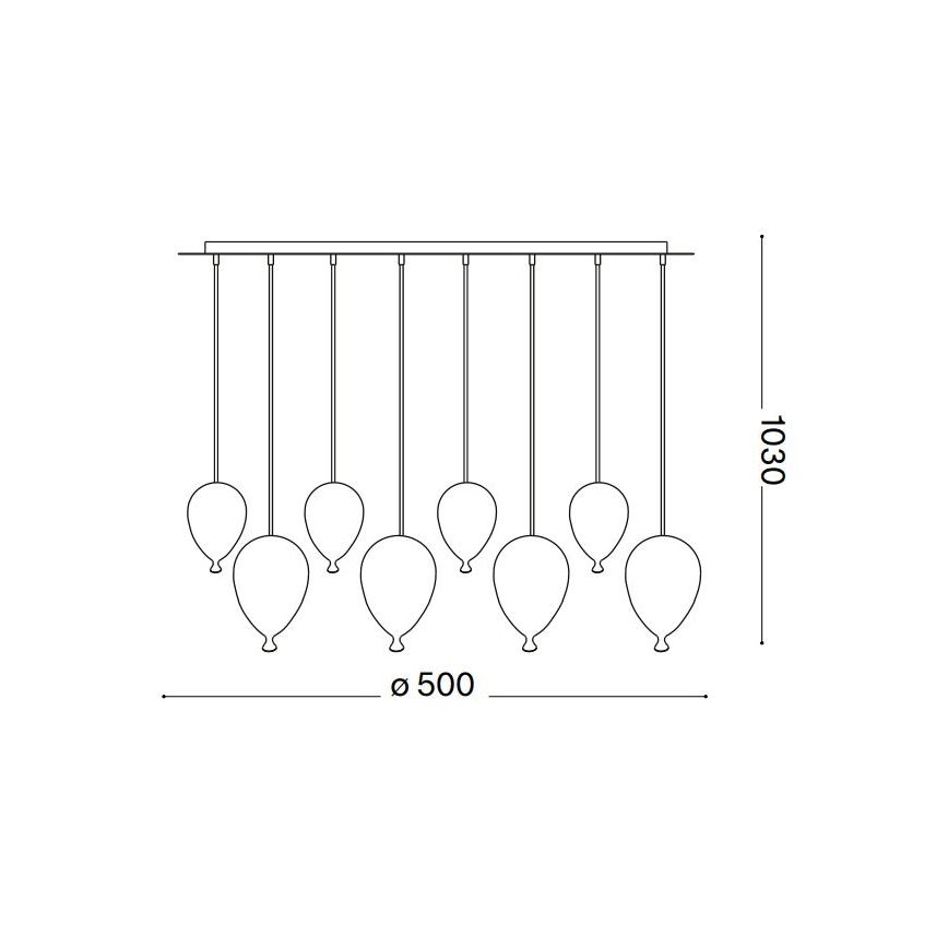Ideal Lux - LED pendel CLOWN 8xG9/3W/230V diameter 50 cm farverig