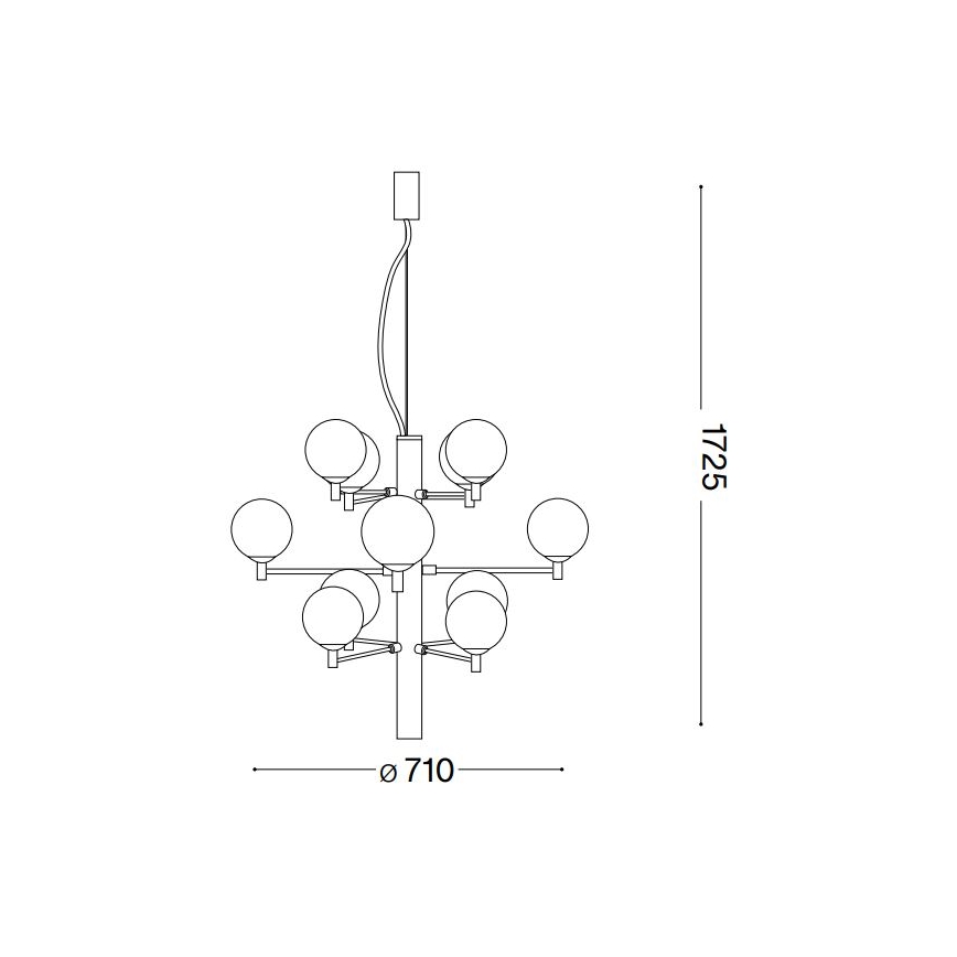 Ideal Lux - LED pendel COPERNICO 12xG9/3W/230V diameter 71 cm sort